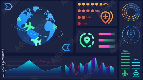 Vector illustration. Pinpointed urban maps and digital routes represent investment navigation and logistics through smart capital systems. Concept of business, stock market, investment, economy.