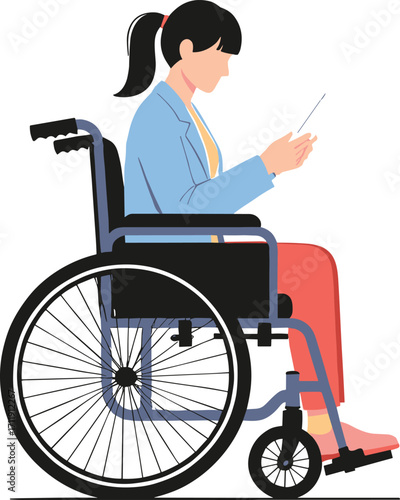 Inclusive Technology Use – Person in Wheelchair Engaged with Tablet for Accessibility, Education, Healthcare, Remote Work, and Digital Lifestyle Themes