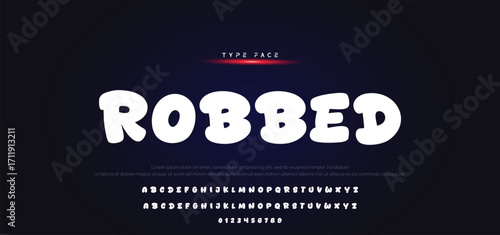 Cartoon thick funny font for headlines, funny text shirts, childish hood logo, quotes, and birthday headlines. Joyful alphabet. Vector modern typography