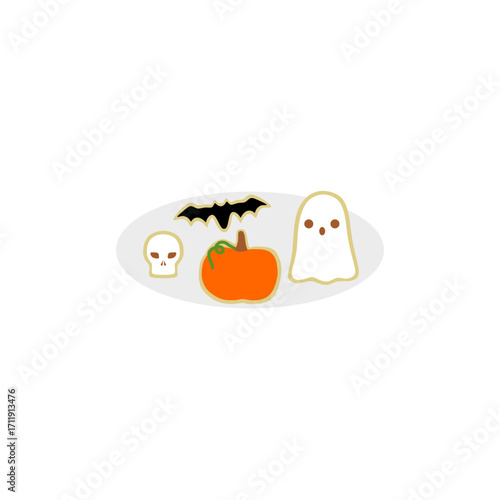 halloween themed cookie plate vector