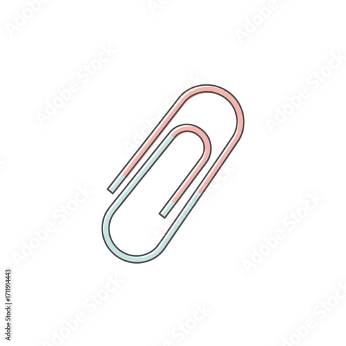 Colorful Paper Clip Illustration for Office and School Supplies.