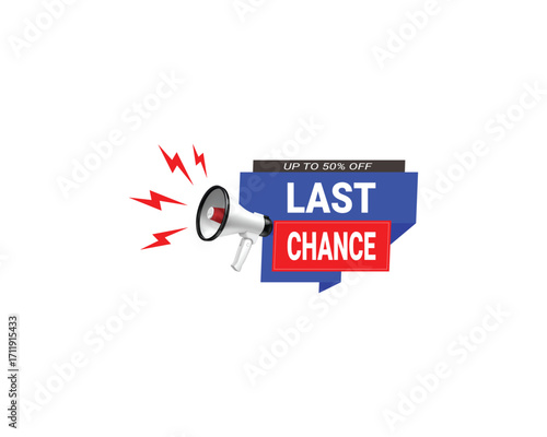 Last Chance Sale Banner – Up to 50% Off Limited Time Discount Promotion