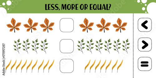 Less More or Equal Activity Using Leaves