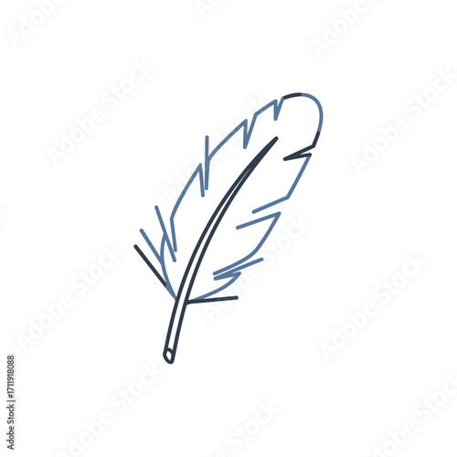 Elegant Feather Illustration with Delicate Details and Artistic Flair.