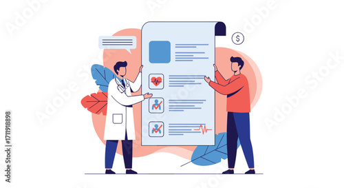 Doctor reviews patient's medical checklist for better health.