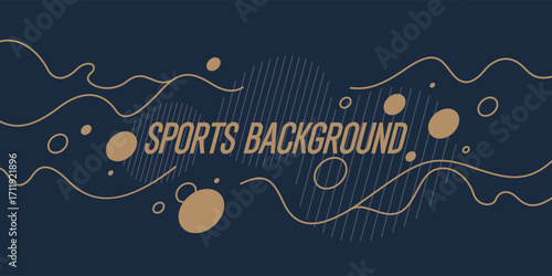 Abstract background with golden wavy lines. A composition of simple shapes, a concise and expressive template for design, presentation, poster.