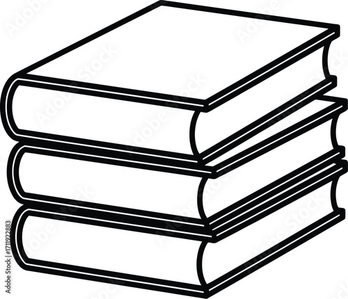 Stacked hardback books bound pages