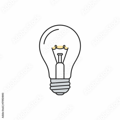 Light Bulb Icon - Symbol of Innovation, Ideas, and Energy Efficiency.