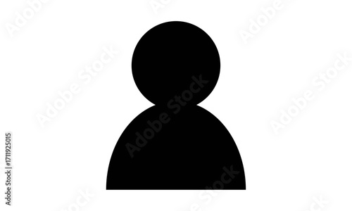 Simple black silhouette icon of a person, representing a user or avatar, on a white background.