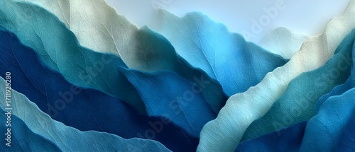 Abstract layers of blue and teal textured waves