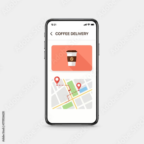 Mobile Coffee Delivery App Interface Design