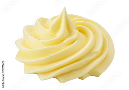 Canvas Print Isolated yellow creamy frosting swirl is perfect for your next dessert image or
