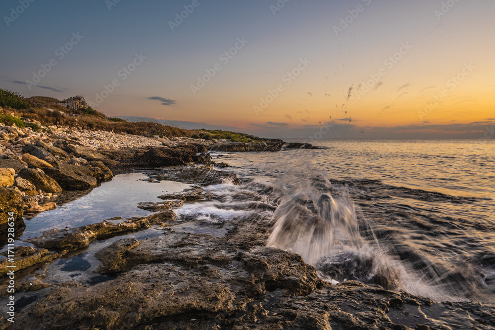 Obraz premium Photos of the sea taken in Puglia, Torre Castiglione. abstract photos of the sea
