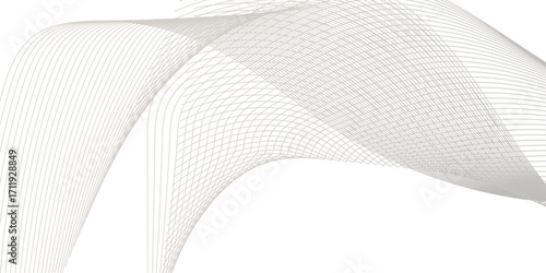 Dynamic minimal smoke sound line. Abstract glowing white blend line smooth flow soundwave curve energy gradient vector futuristic digital outline line science design.	
