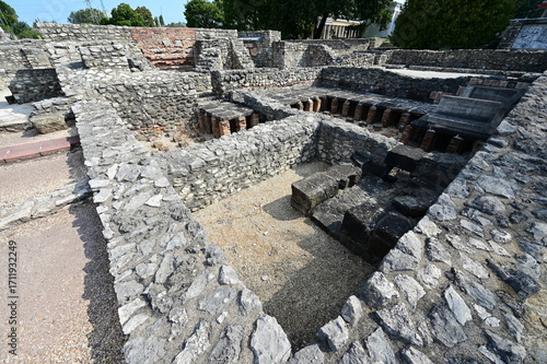 Wallpaper Mural Roman ruins at Aquincum in Budapest, Hungary that was around 2-3 AD before being destroyed by the Barbarians. Torontodigital.ca