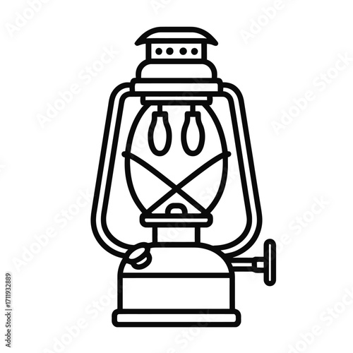 Vintage Camping Lamp Illustration