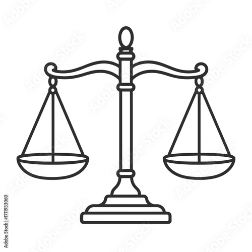 Antique Apothecary Scale Line Icon