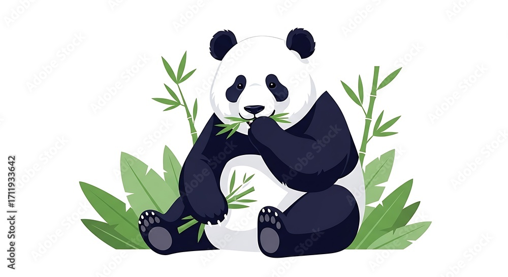 Obraz premium Panda Eating Bamboo.