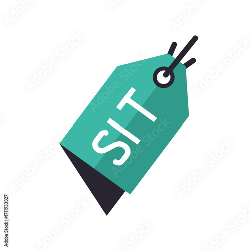 Teal Price Tag with SIT Text for Sales and Promotions.