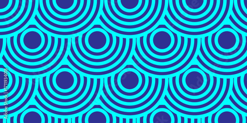 abstract seamless pattern with circles overlap textile fabric curl design.