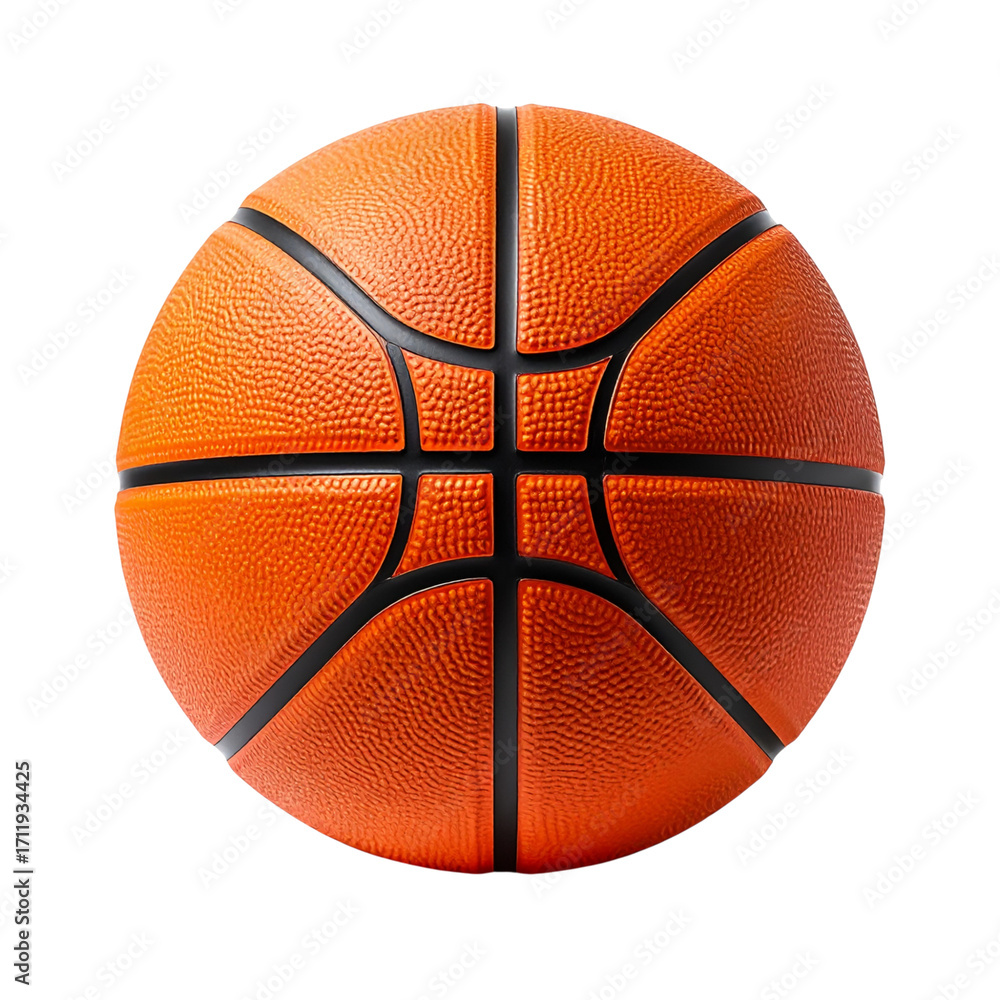 Obraz premium Isolated Orange Basketball Ball with Black Lines on Transparent Background