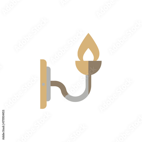 Wall Sconce with Flame, Decorative Lighting Fixture, Interior Design Element.