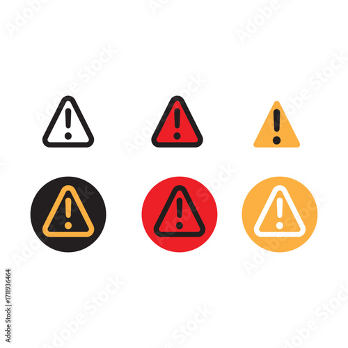 Free Download Warning Alert Icon Set – Safety and Hazard Vector Illustration - GFXLoad