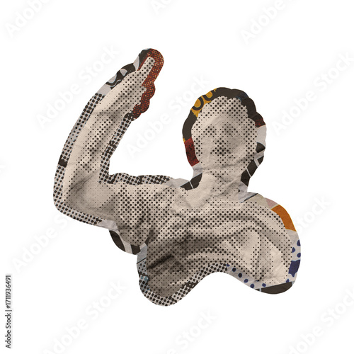 Statue Element Collage Art