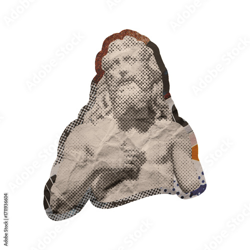 Statue Element Collage Art