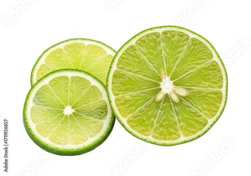 Freshly sliced lime showcasing vibrant green color and texture, ideal for culinary use and drinks