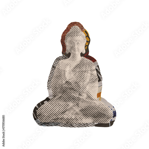 Statue Element Collage Art
