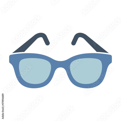 Blue framed glasses with clear lenses for vision correction.