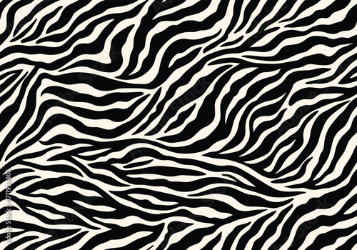 A striking seamless pattern featuring bold black and cream zebra stripes creating a vibrant wild animal aesthetic.
