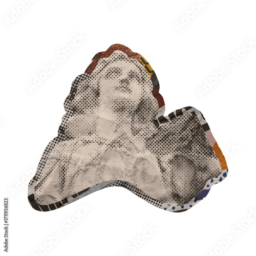 Statue Element Collage Art
