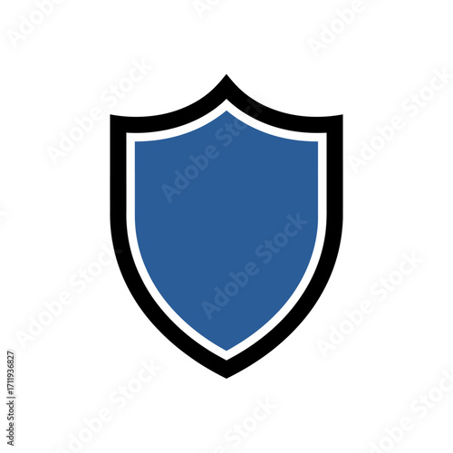 Blue Shield Icon with Black and White Border for Security and Protection. Free Download Blue Shield Icon with Black and White Border for Security and Protection. - GFXLoad