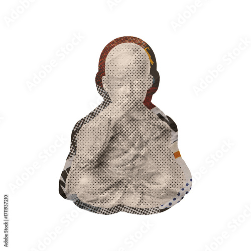 Statue Element Collage Art