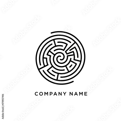 Circular Maze Design - A Symbol of Complexity and Problem Solving.