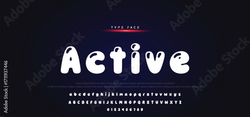 Vector of modern comical font and alphabet. Playful style font design, colorful childish alphabet, letters and numbers vector illustration