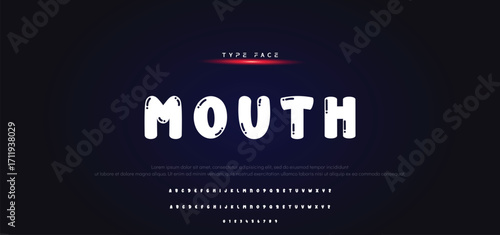 Vector of modern comical font and alphabet. Playful style font design, colorful childish alphabet, letters and numbers vector illustration