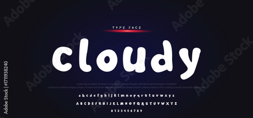 Vector of modern comical font and alphabet. Playful style font design, colorful childish alphabet, letters and numbers vector illustration