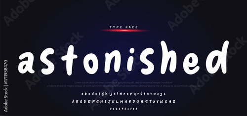 Vector of modern comical font and alphabet. Playful style font design, colorful childish alphabet, letters and numbers vector illustration