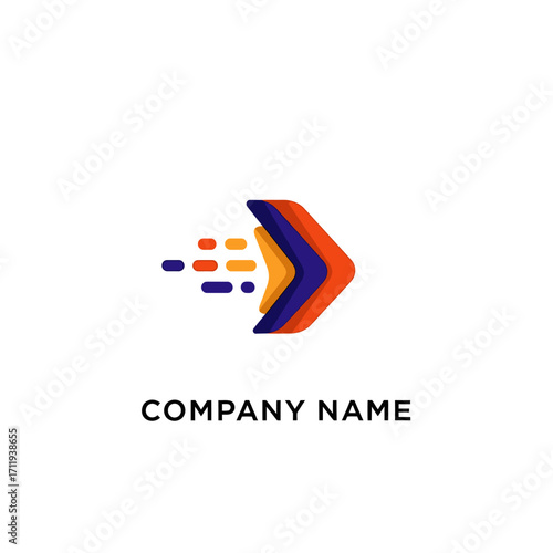 Dynamic Arrow Logo Design with Speed Effect for Modern Company Branding.