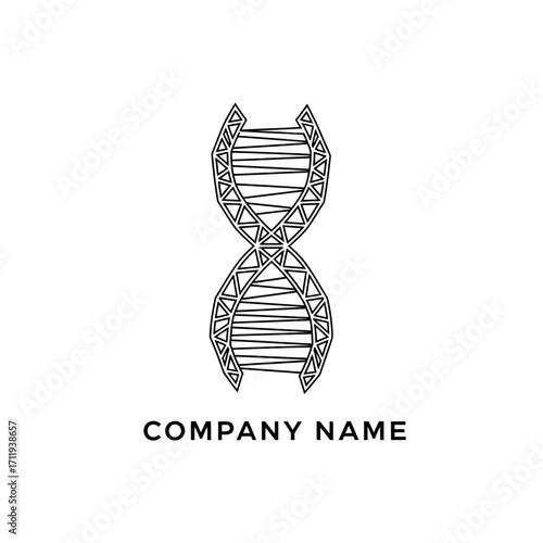 DNA Strand Illustration for Science and Technology Company Logo Design.