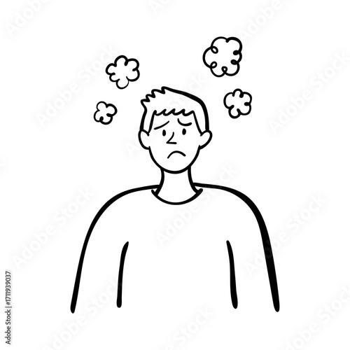 Angry Man with Steam Coming Out of His Head