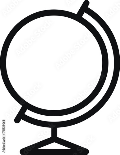 Black globe on stand world earth