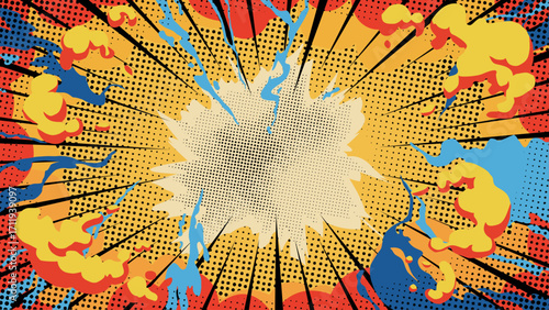 yellow comic zoom backgound vector