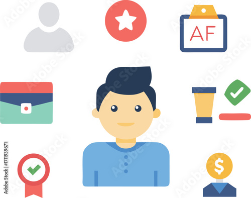 Collection of business and finance related icons