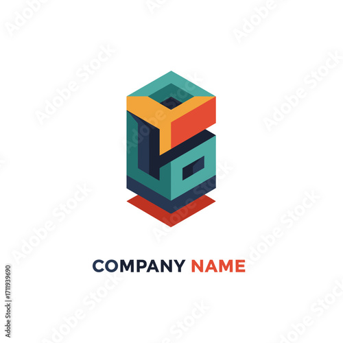 Isometric Logo Design with Abstract Geometric Shapes Forming Letters Y, L, and G.