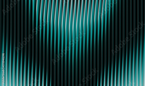 Abstract black and teal green background with gradient stripes resembling glossy double-glass panels. Futuristic 3D effect on black base creates a sleek and modern visual style.