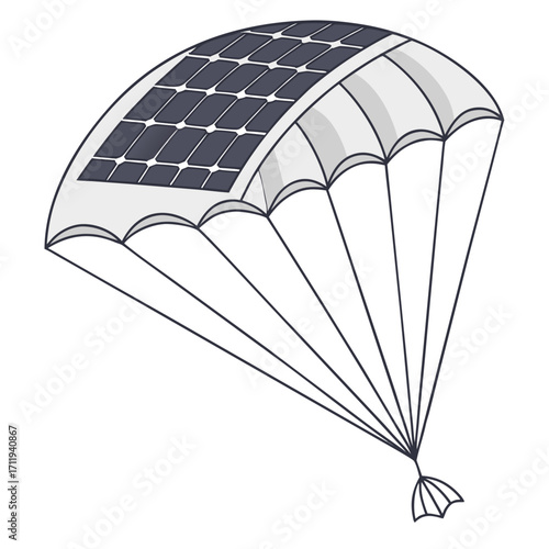 Innovative solar panel parachute design for sustainable energy generation and flight
